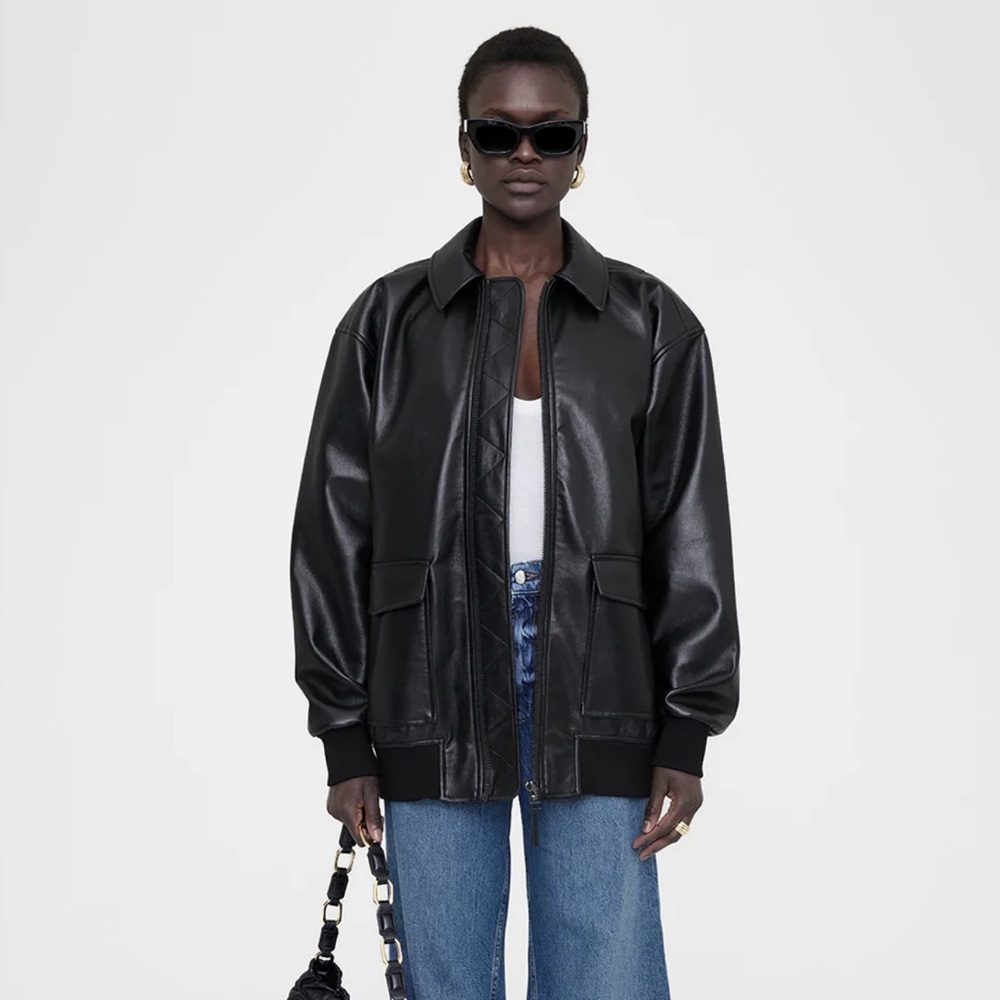 Anine Bing Kelanie Black Leather Jacket